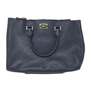 Michael Kors Kellen Dark Blue Saffiano Leather Medium Satchel‎ Shoulder Bag